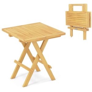 Table d'appoint pliante d'extérieur avec pieds en X et plateau à lattes pour usage en terrasse - Product Image 3