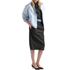 Camisa de chambray holgada personalizada para mujer, estilo workwear, streetwear, con botones, top de invierno, moda OEM, Y2K, marca privada OEM - Product Image 6