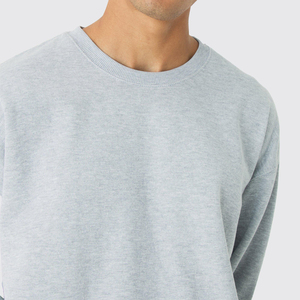 Sweat-shirt à col rond pour homme Coupe classique Couleur unie Tissu tricoté 100% coton Vêtement décontracté pour l'automne - Product Image 3