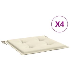 Juego de 4 Cojines para Sillas de Exterior de Tela Oxford Crema, 100% Poliéster - Product Image 2