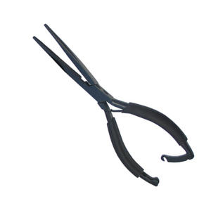 Pince coupante à bec long et droit pour lignes fines, en acier inoxydable noir, pince de pêche à la mouche réglable avec verrouillage arrière - Product Image 4