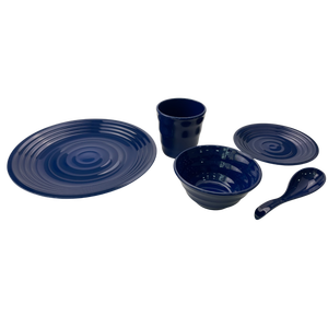 Fabriqué à Taïwan, vaisselle écologique PGT, ensemble de 5 pièces pour un usage quotidien et le camping - Bleu nuit foncé - Product Image 5