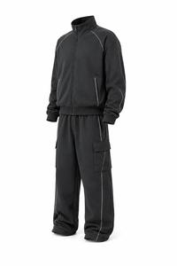 Customized Unisex Casual Baggy Tracksuit High Quality Breathable Quick Dry Polyester/Cotton Wholesale Bulk Custom Logo OEM Men - Product Image 3