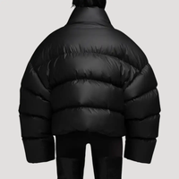 Blouson matelassé d'hiver blanc pour homme en toile enduite, imperméable, coupe-vent, avec capuche, logo frontal, isolé, pour l'extérieur par temps froid