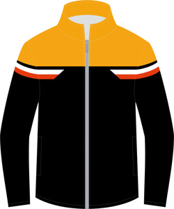 Unisex Sporty Full <b>Zip</b> <b>Hooded</b> Tracksuit Jacket Green Orange Color Blocking Printed Polyester Summer Wear Hidden Pocket - Product Image 3