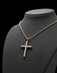Classic <b>Cross</b> Jesus Diamond Pendant <b>Necklace</b> 925 Sterling Silver Link Luxury Engagement Wedding Religious Gift Daily Fashion - Product Image 2
