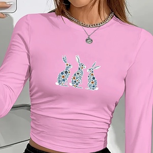 เสื้อแขนยาวผู้หญิงลายกระต่ายตกแต่งอย่างประณีตดอกไม้ - Product Image 1