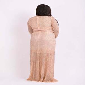 Vestido de noche largo de diseñador para mujer |   Vestido de Gala con Cuentas de Lujo |   Escote Corazón |   Vestido de Gala para Boda |   Estilo Elegante - Product Image 3