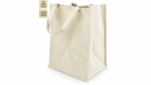 Sac fourre-tout en coton style Tesco (60% recyclé mélangé à 40% RPET) - 27x41x10 cm Couleur Pantone personnalisée Logo sur mesure Qualité export - Product Image 3