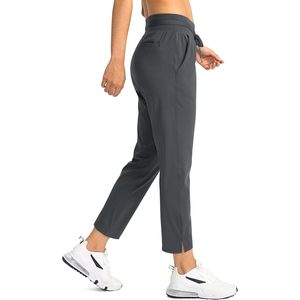 Pantalones de Golf Grises de Color Sólido para Mujer, Pantalones Deportivos de Punto de Secado Rápido con Cintura Ajustable, Ajuste Casual, Más Vendidos - Product Image 3