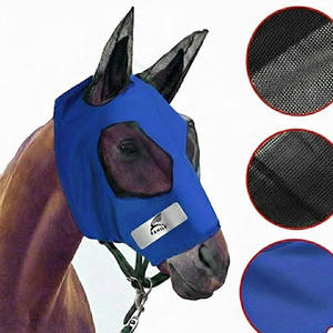 Masque anti-mouches pour chevaux, best-seller, protection UV, confortable, avec oreilles, respirant, élastique, avec couvre-yeux en maille - Product Image 2