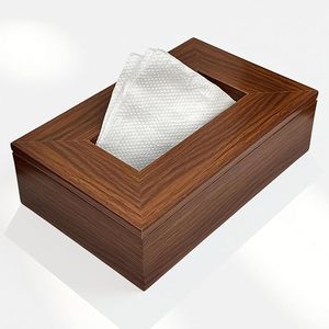 Modern <b>Marble</b> Wood Grain Resin Tissue Box Cover Rectangle Facial Tissue Holder Decorative <b>Table</b> Organizer Easy Refill for Home - Product Image 5