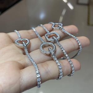 Silver <b>Rose</b> Gold Plated Moissanite Tennis Bracelet Pear Cut Channel Setting Geometric Design Trendy Unisex Everyday Wear Wedding - Product Image 2
