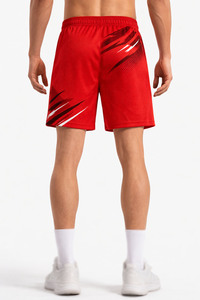 Shorts d'entraînement en mesh respirant pour hommes, taille élastique avec cordon de serrage, 100% polyester, écologiques, séchage rapide, légers - Product Image 6