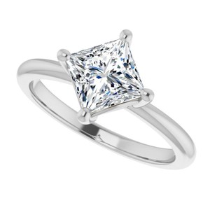 Anillo de Lujo con Moissanita Corte Princesa, Certificado, Plata de Ley 925, Chapado en Platino, Anillo de Compromiso, Boda, Fiesta - Product Image 3