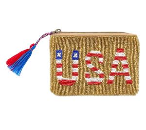 กระเป๋าปักลายลูกปัดกระเป๋าใส่เหรียญอเมริกา-ทรงสี่เหลี่ยมสไตล์ใหม่ตกแต่งบ้านคริสต์มาสสำหรับผู้หญิงเด็กผู้หญิง - Product Image 1