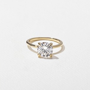 Bague de fiançailles et de mariage en or avec diamant solitaire de laboratoire certifié IGI, taille brillant rond, pour couples - Product Image 1