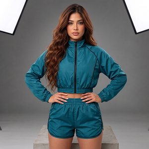 Ensemble de survêtement streetwear d'hiver personnalisé en polyester/nylon, 120 g/m², coupe ample, design 2-en-1, vêtements de sport légers pour la vente en gros - Product Image 3
