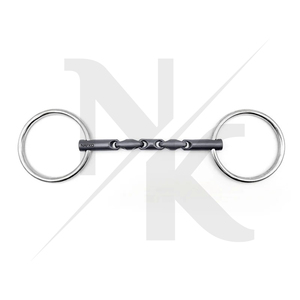 Bridons pour chevaux en acier inoxydable robuste, à double articulation en titane, avec poignée ronde, pour l'équitation. - Product Image 2