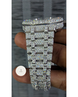 Montre automatique de qualité supérieure avec cadran en saphir vert antique luxueux, mouvement automatique, diamants Moissanite VVS, disponible au meilleur prix