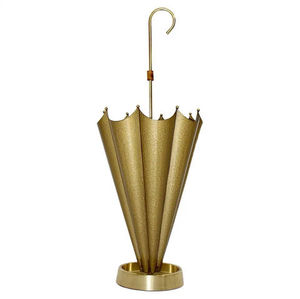 Porte-parapluie autoportant en métal finition laiton, structure monobloc, grande capacité, style vintage, pour décoration intérieure - Product Image 1