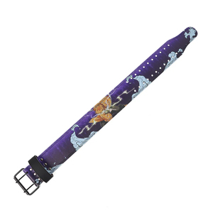 Adjustable Purple Weight Lifting Belt With Anime Design Artificial Leather <b>Waist</b> Support For Strength Training Unisex Buckle - Product Image 6