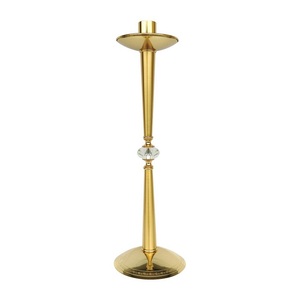 Fancy <b>Brass</b> Crystal <b>Candlestick</b> Gold Finished Candle Stand for Home Decoration Heat Resistant Design Metal Candle <b>Holder</b> Church - Product Image 3