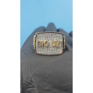 Anillo con Nombre Personalizado con Diamantes Cultivados en Laboratorio de 14K, Anillo Chapado en Oro de 14K sobre Plata de Ley, Anillo de Diamantes Hip Hop de Plata 925 - Product Image 1