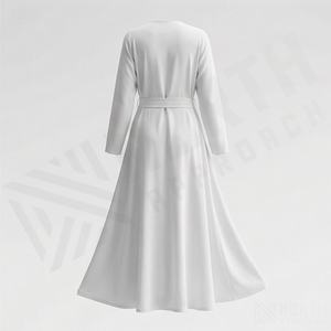 Vêtements islamiques pour femmes, Abaya en polyester léger, col en V, manches longues, robe maxi à perles, ethnique, personnalisable, vente en gros, quatre saisons - Product Image 2