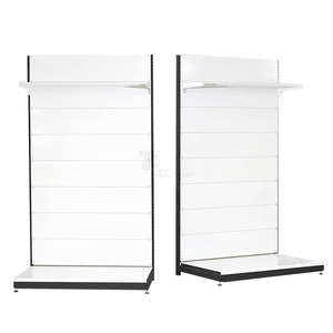 Góndola Metálica Ajustable para Montaje en Pared |   Estantes de tienda de conveniencia de una sola cara con panel trasero sólido - Fábrica OEM en Vietnam - Product Image 1
