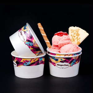 Gobelets en papier jetables imprimés sur mesure pour crème glacée, qualité alimentaire, pour yaourt et desserts, emballage en gros - Product Image 4
