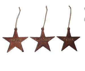 Ornement suspendu d'arbre de Noël en forme d'étoile pour la décoration murale et de porte d'hôtel à la maison Mini pièce d'accent festive - Product Image 1