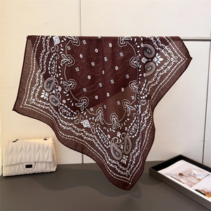 Paisley Print Cotton Feel Headscarf Spring Autumn Warm <b>Scarves</b> Neck Women Fashion Decoration Soft Foulard Bandana Winter 65*65cm - Product Image 6