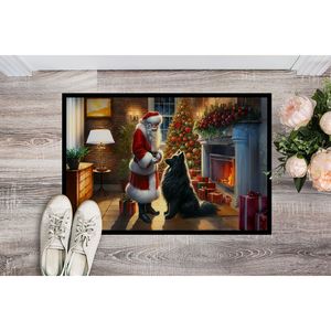 Felpudo de perro pastor belga de Papá Noel antideslizante para interiores y exteriores, alfombra de pila baja de 18H x 27W para entrada, alfombrilla lavable para puerta delantera - Product Image 2