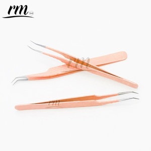 RMI Premium Nude Volumen Pinzas para pestañas Bota delgada de 90 grados Herramienta de extensión de pestañas de etiqueta privada de acero inoxidable sostenible - Product Image 4