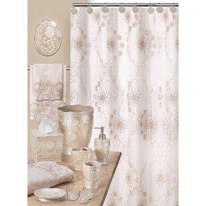 Set di Asciugamani da Bagno Moderno in 3 Pezzi, Design Unico con Motivo a Rose Beige - Product Image 2