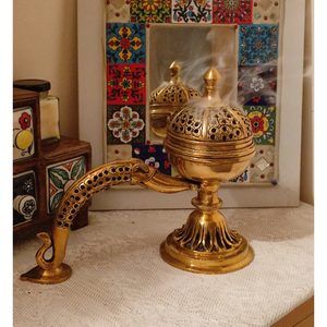 Quemador de Incienso de Latón, Ecológico, Tradicional, Decorativo, para un Ambiente Relajado, para Rituales y Meditación - Product Image 6