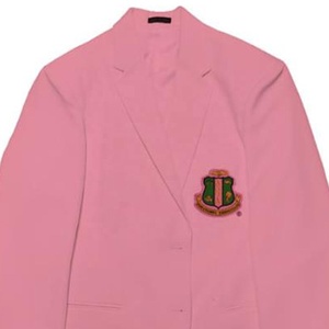 Pink Women's Blazer With Embroidered Crest Notched Blazer Women Elegant Fashion <b>Jacket</b> with Embroidered Detail Formal Apparel - Product Image 2