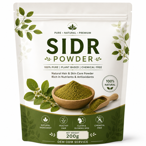 Poudre de feuilles de Sidr sauvage 100 % naturelle, qualité cosmétique, pure, 200 g, pour l'éclat naturel de la peau et les soins capillaires – Meilleure vente OEM - Product Image 1