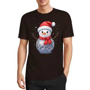Camiseta para Hombre con Diseño Personalizado a Demanda, Estampado de Muñeco de Nieve, Manga Corta, Cuello Redondo, Ropa Casual, Directo de Pakistán - Product Image 3