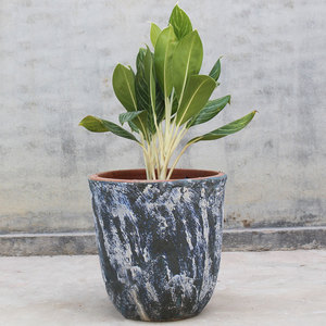 Rustic <b>Clay</b> Glazed Eco-Friendly Flower Pots Drainage Hole Vintage Style Outdoor Planters for Garden Irregular Pattern Design - Product Image 5