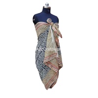 Châle écharpe en satin de coton ethnique du Rajasthan, motif Argyle imprimé numériquement, doux pour la peau, respirant, pour femme - Quotidien, extérieur, hiver