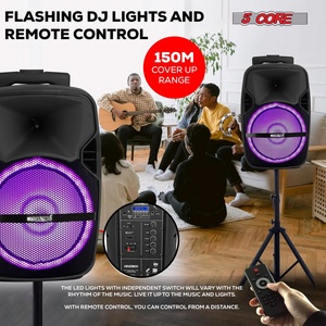 5 Core Party Speaker <b>Bluetooth</b> 250W Big Powered Rechargeable Outdoor PA DJ System w 2 Wireless Mics - Product Image 5