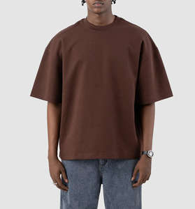 Camiseta 100% algodón para hombre, corte holgado, estampada, moderna, extragrande, estilo urbano, estética, personalizada, OEM - Product Image 1