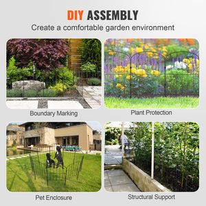 Recinzione Decorativa in Metallo per Giardino, Alta 90 cm, Barriera per Animali 60 cm x 3,35 m, con Spaziatura Punte di 5 cm, Barriera Sotterranea per Animali Domestici - Product Image 6