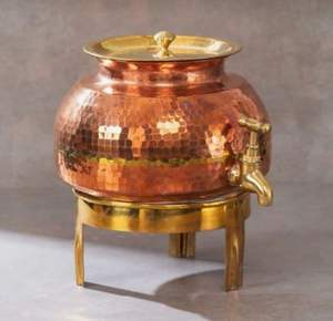 Refroidisseur d'eau traditionnel ayurvédique rétro en cuivre à double paroi, écologique et grande capacité pour l'hôtellerie et l'extérieur - Product Image 4
