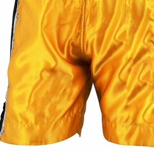 Pantalones Cortos de Boxeo Dorados para Hombre, Cintura Elástica Negra, Ajuste Elástico, Ropa de Artes Marciales de Poliéster, Talla Adulto, Estilo Regular - Product Image 4
