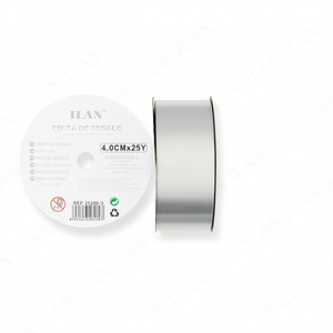 Nastro Regalo Ilan 4.0Cm X 25Y Argento Placcato Per Confezioni - Product Image 2