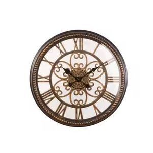 Luxury Large Skeleton Wall <b>Clock</b> Modern Cream Metal Design Big Numbers Silent Quartz Movement for Farmhouse Living Room Decor - Product Image 6