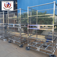 Boîte métallique pliable et boîte à palettes en treillis métallique empilable Conteneurs en treillis métallique Cage de stockage pour le transport et le stockage